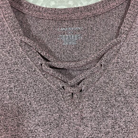 Lane Bryant Women's Plus Size Pink & Black Marled Tunic Sweater - Size 14/16W - Picture 3 of 6